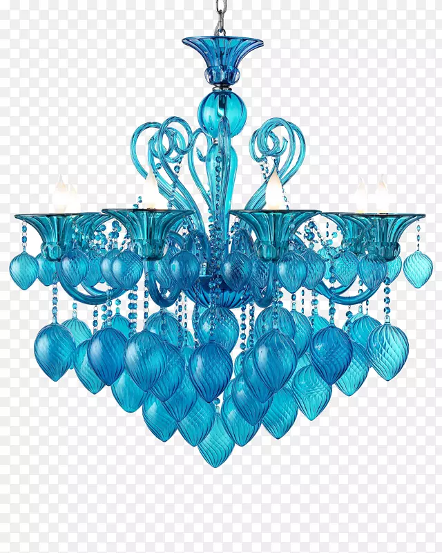 浅色吊灯玻璃蓝-家具吊灯创意，欧洲蓝色卡通水晶灯