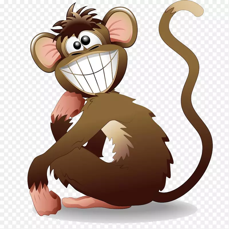 卡通笑-可爱的笑卡通猴子