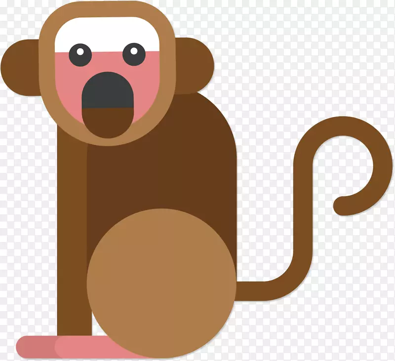 猿猴剪贴画.猴子的红脸