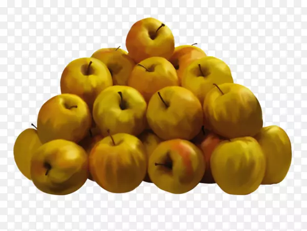 苹果汁-一束黄色的苹果