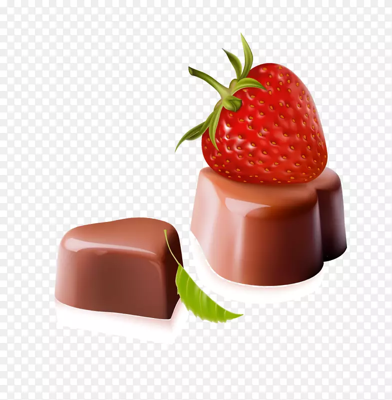 巧克力棒白巧克力冰淇淋纸杯蛋糕-红色草莓和巧克力