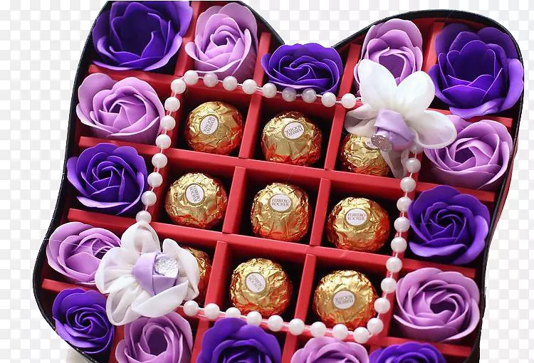 巧克力花紫色礼物-紫色花和巧克力
