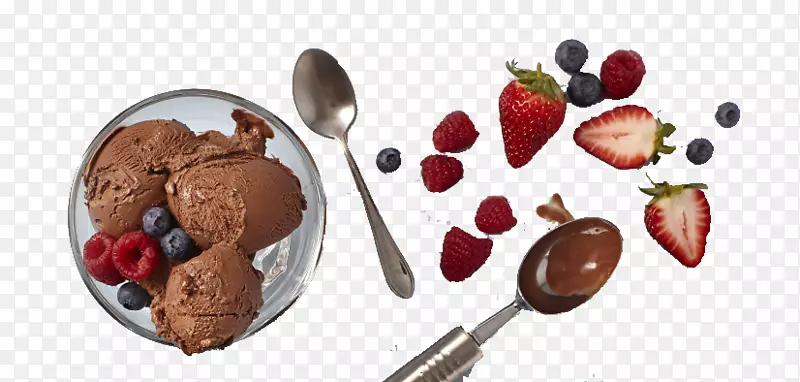 巧克力冰淇淋圣代冷冻酸奶水果美食巧克力