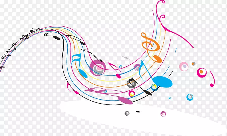 麦克风音乐音符舞蹈插图.手绘线型音符
