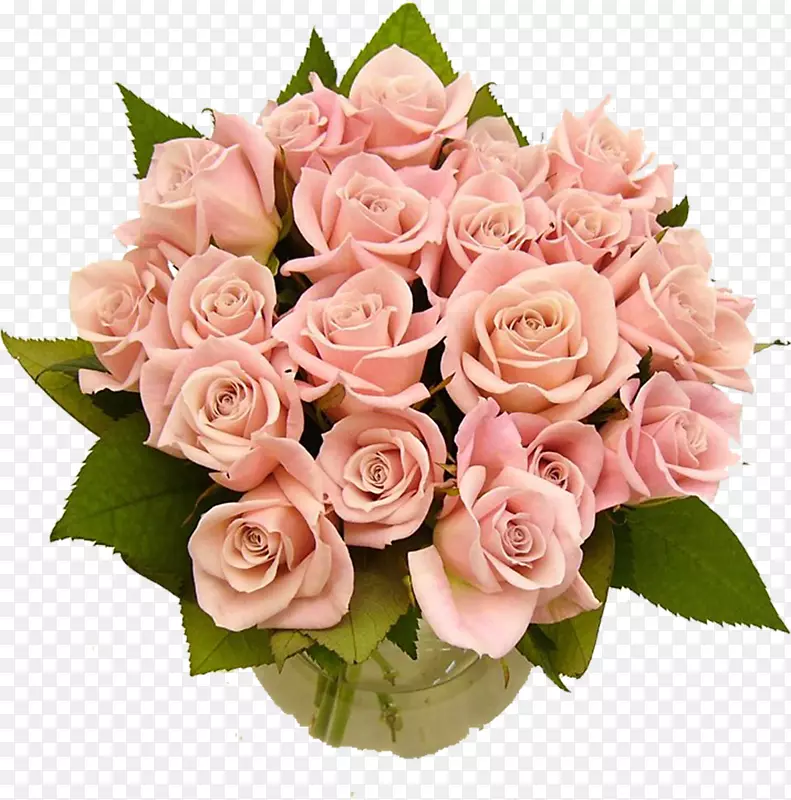 花束切花玫瑰婚礼-一束粉红色的玫瑰