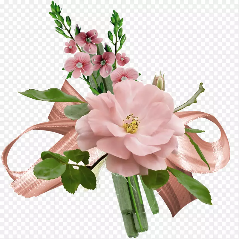 花束-粉红色和新鲜花束装饰图案