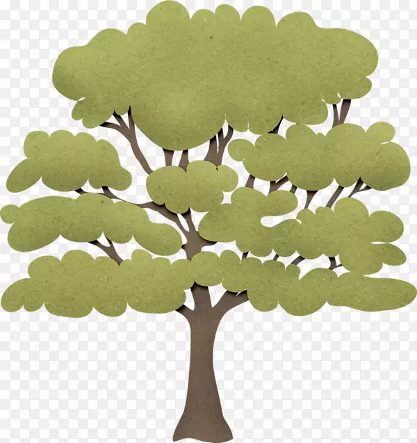 树枝绿色剪贴画-绿树