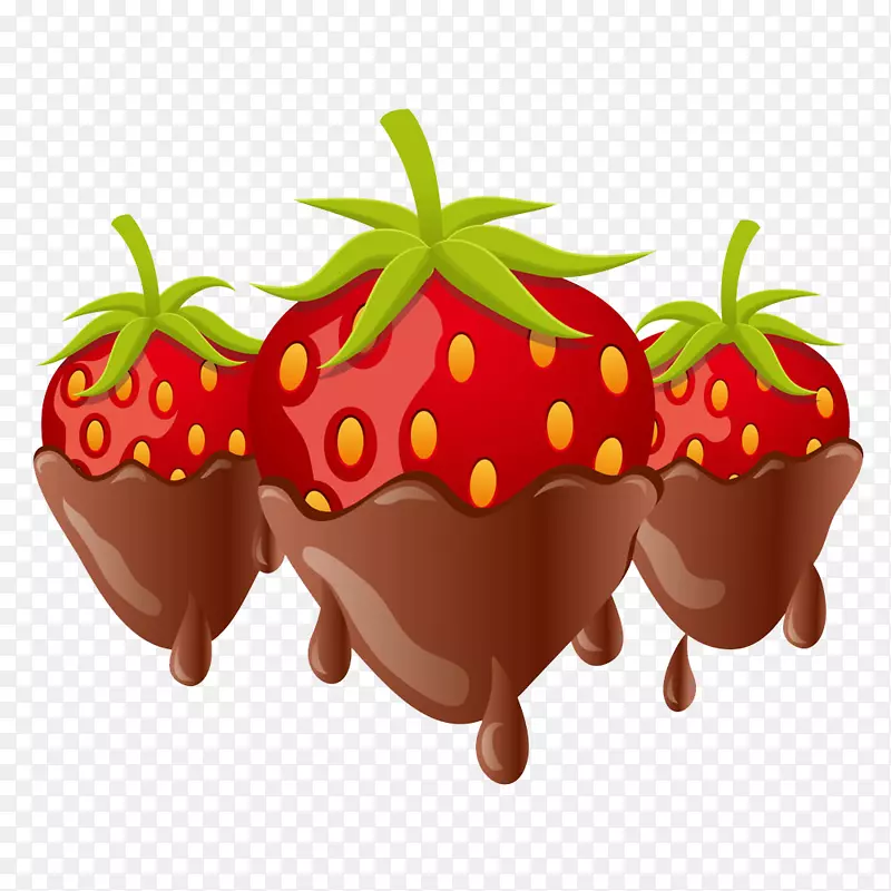 雪糕白巧克力覆盖水果夹艺术巧克力覆盖草莓插图
