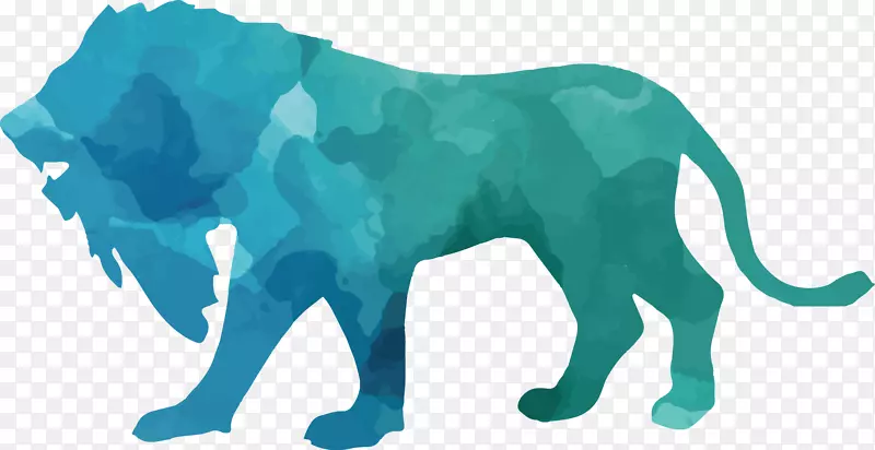 剪影动物狮子-五颜六色的动物剪影集