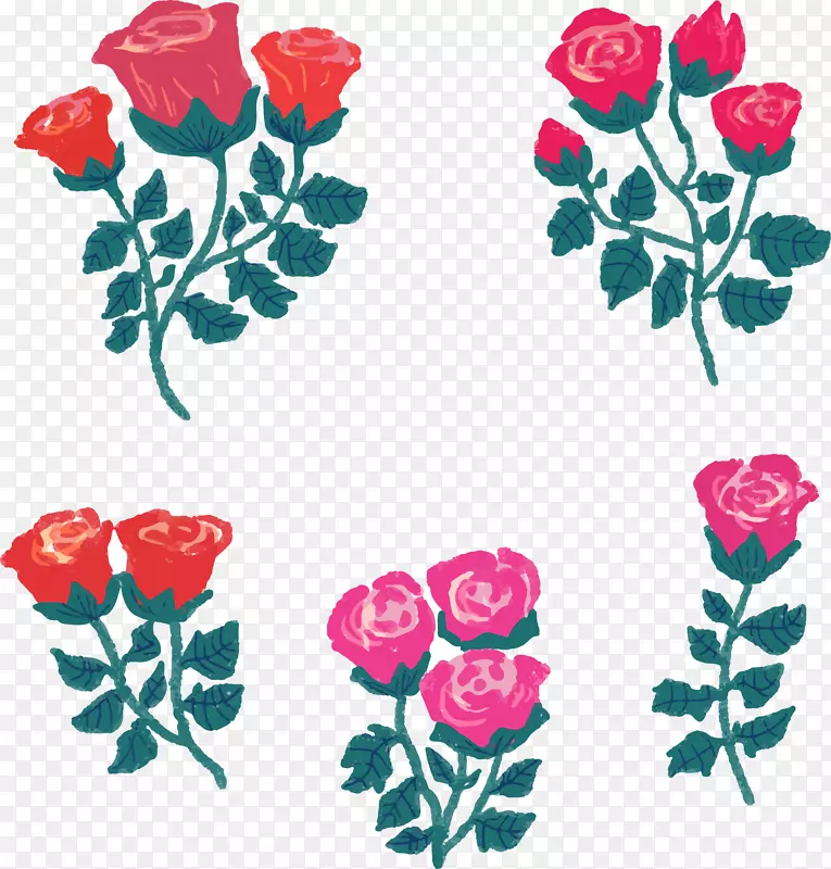 花园玫瑰沙滩玫瑰插花艺术-红玫瑰