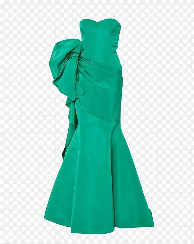 绿色晚礼服褶皱-绿色晚礼服