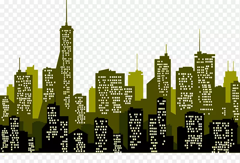 剪影建筑城市-剪影城市