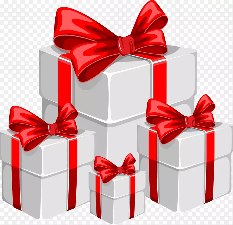 圣诞老人圣诞礼物-红色简洁礼盒