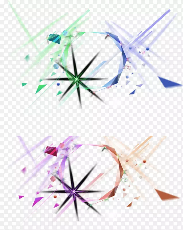 下载剪贴画-五颜六色的简单碎片光效果元素