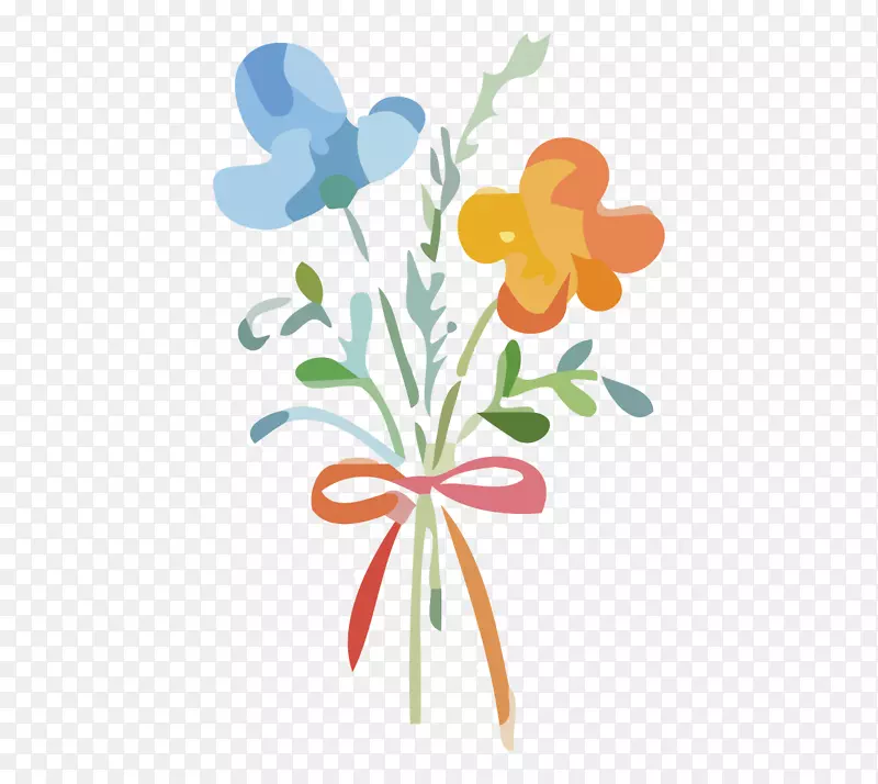 花卉设计水彩画夹艺术野花材料花束