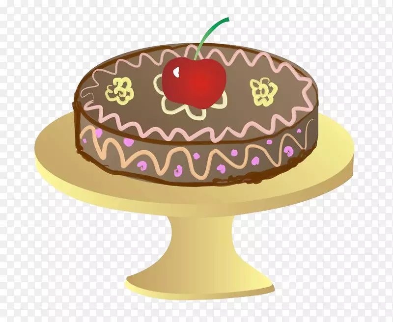 生日蛋糕，包装袋，巧克力蛋糕-桌上的樱桃蛋糕