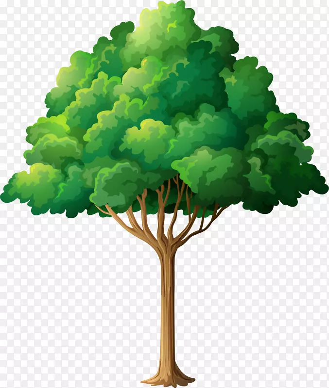 植树树枝剪贴画手绘绿树