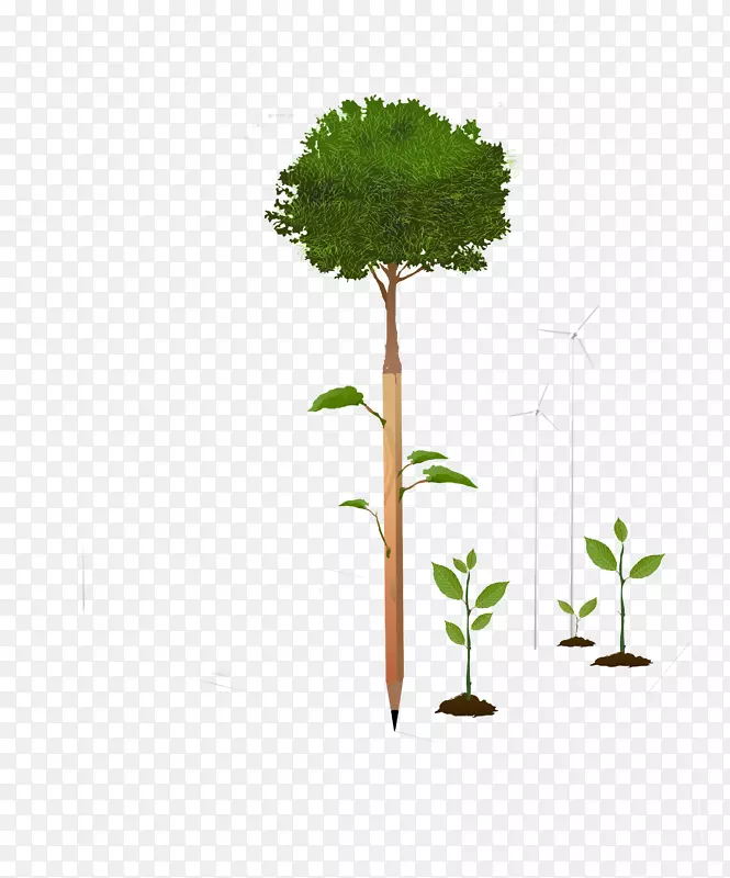 环保节能-创意设计创意铅笔环保树