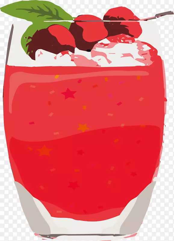 草莓汁.手绘红樱桃汁