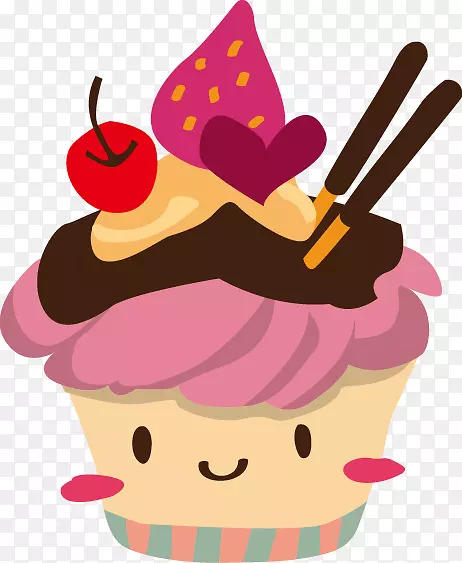 冰淇淋圣代蛋糕松饼画框卡通草莓樱桃形图案