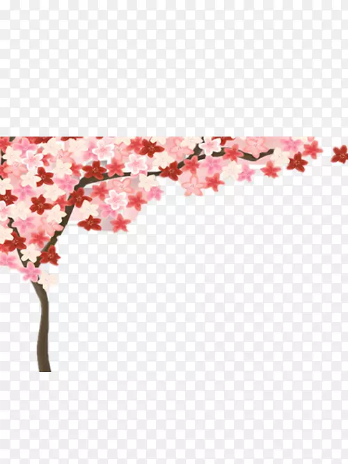 樱花卡通-美丽的手绘樱桃