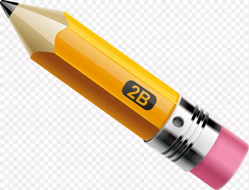 铅笔橡皮.黄色铅笔红橡胶元件