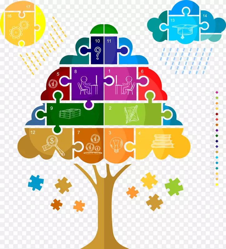 树信息图免费插图图形树拼图