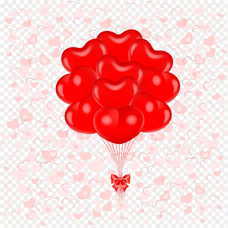 气球心情人节剪贴画-红心气球