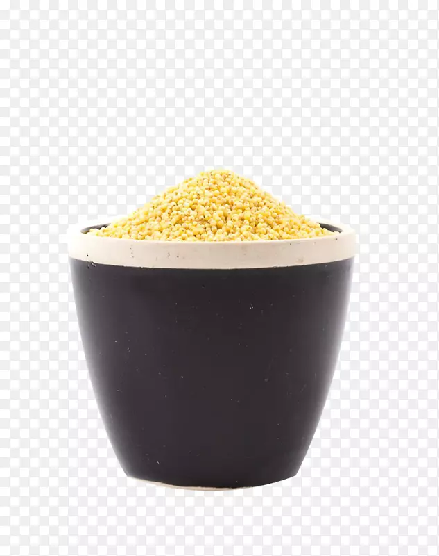 普罗谷类五粒黄米-杯中的小黄米