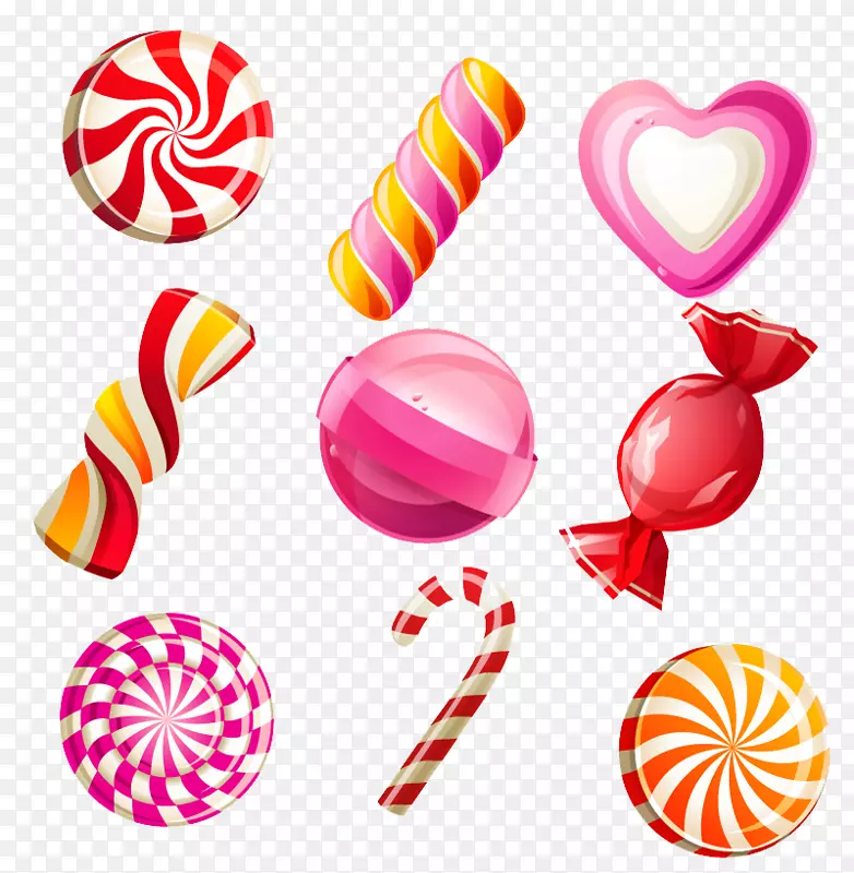 糖胶有糖果甜度-彩色糖果图案