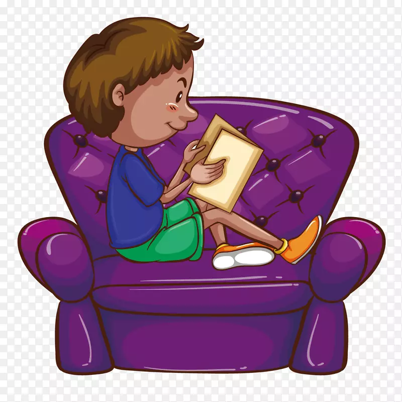 紫色剪贴画-紫色沙发