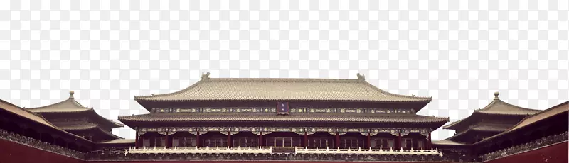 紫禁城天津水上公园旅游建筑宫殿-历史悠久的民居屋顶