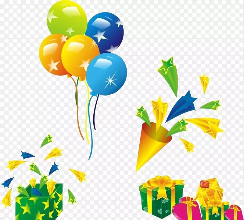 气球节日剪贴画-节日装饰品气球