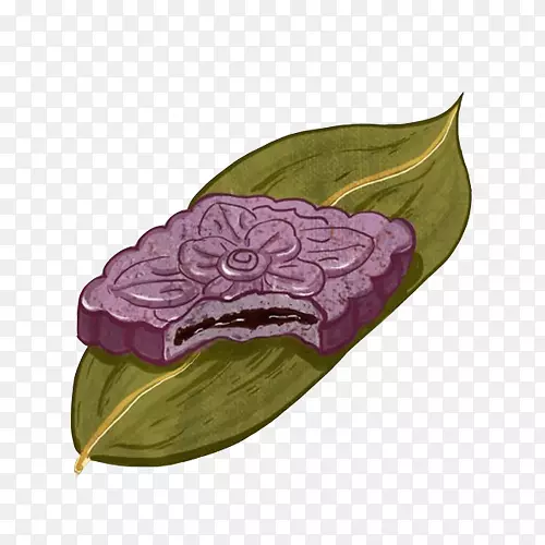 烹饪米饼食品画插图-紫色米饼手绘材料图