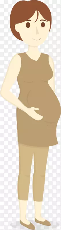 孕妇插图短发孕妇图