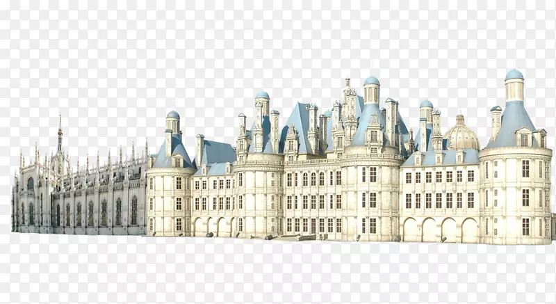 建筑立面建筑.欧洲风格的城堡，不需要任何材料