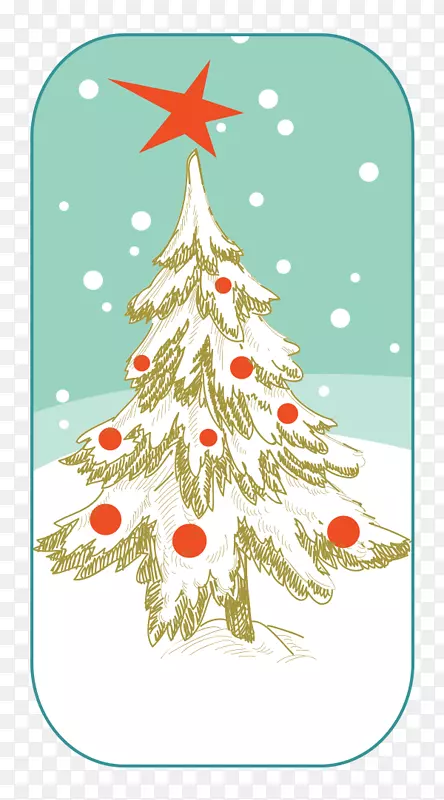 雪人剪贴画-圣诞树