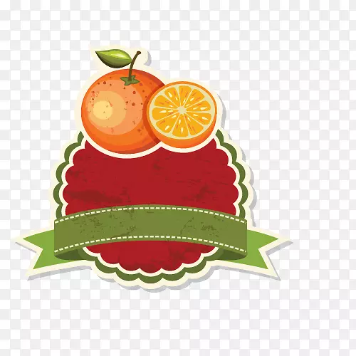 橘子果-复古水果边框