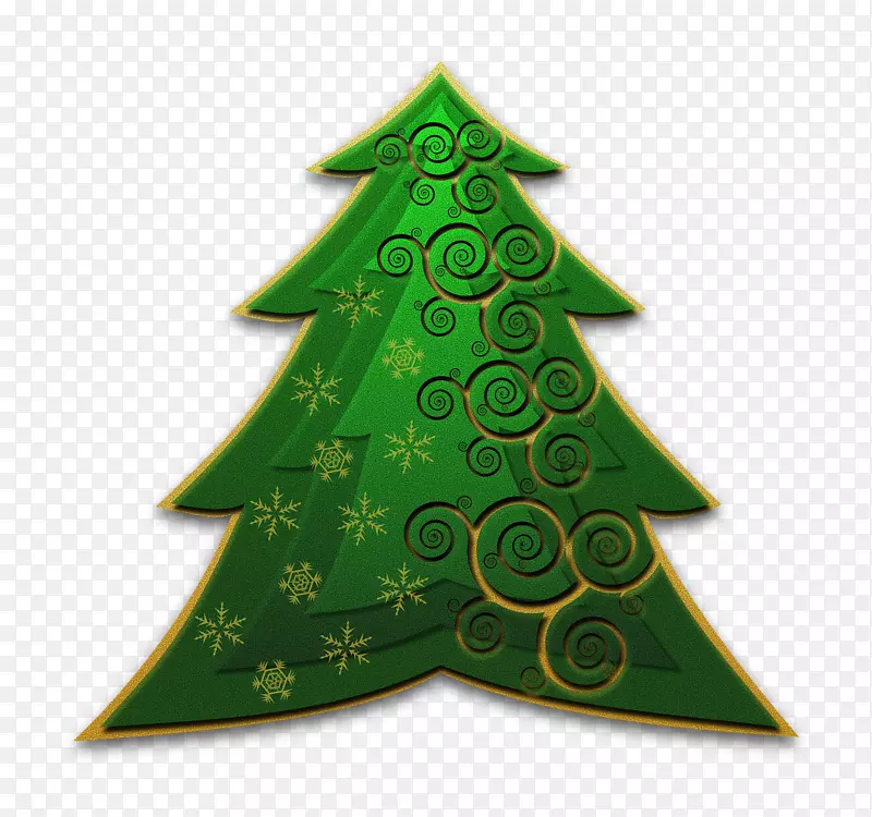 圣诞树插图-绿色圣诞树