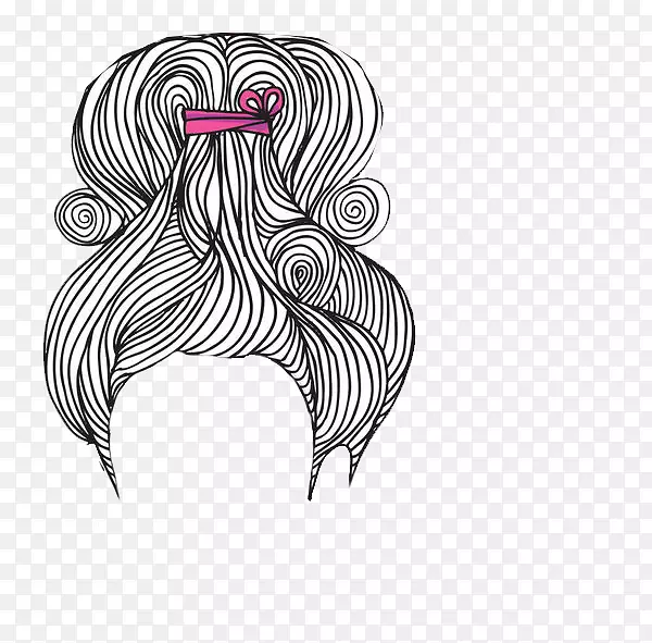摄影版税-免费插图-可爱的女士发型插图
