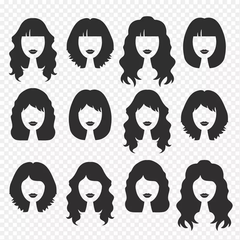 发型美容院-各种各样的女孩免费拉发夹。