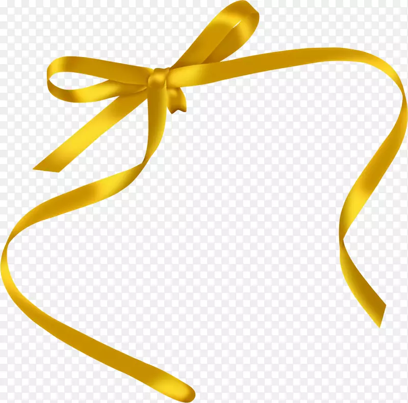 丝带黄色领结黄色丝绸蝴蝶结