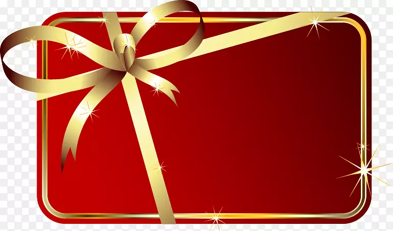 圣诞老人圣诞礼物丝带-红色蝴蝶结卡