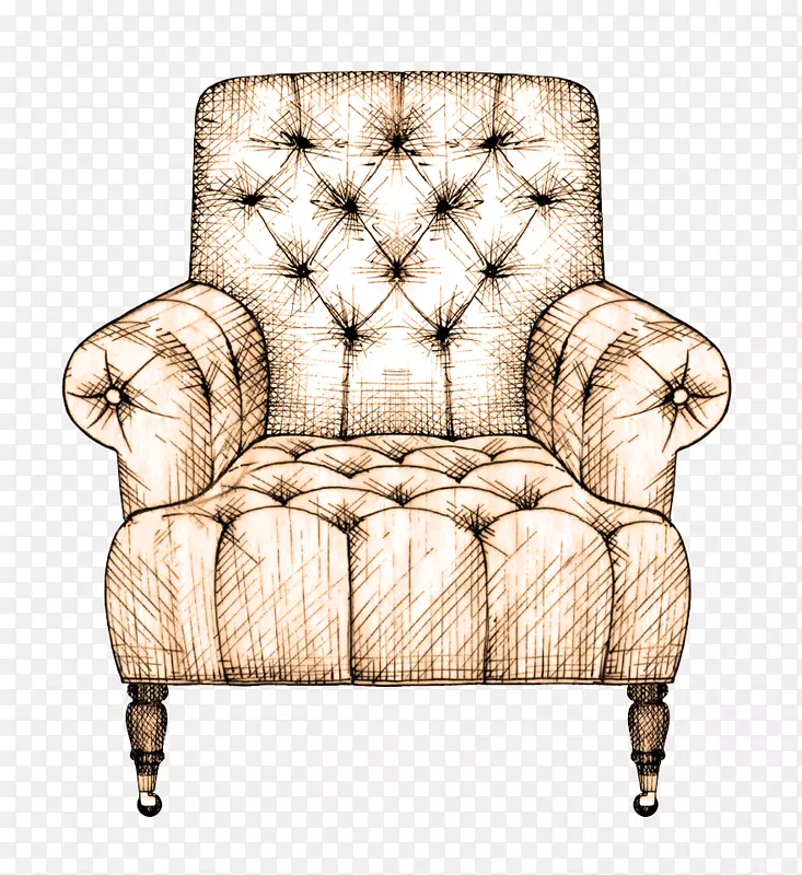 绘图沙发室内设计服务椅子素描装饰粉红色复古沙发