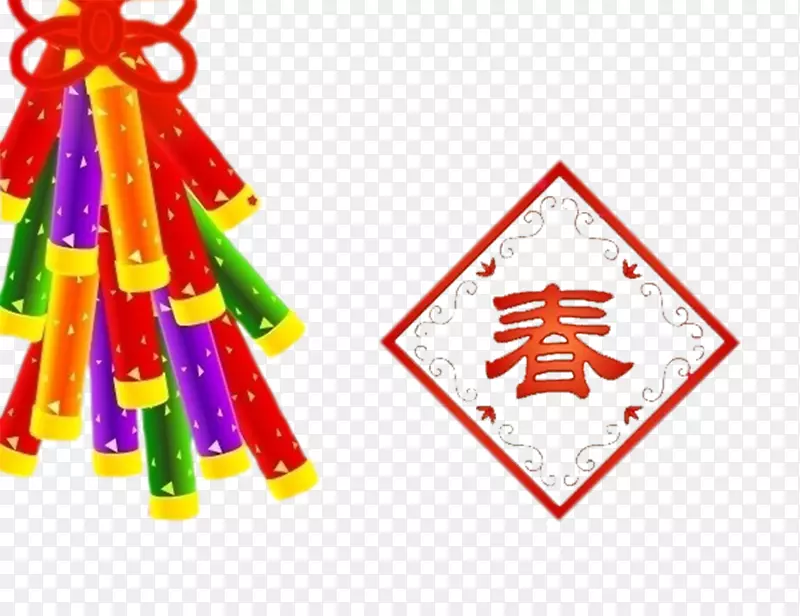 新年动画贺卡土坯彩色红色爆竹春节春词元素