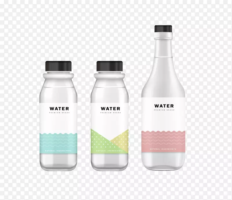 水瓶玻璃瓶包装和标签.瓶