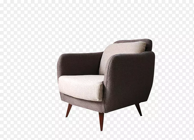 俱乐部椅沙发-灰色和白色单沙发材料