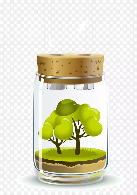 氧气自然环境生态系统图.绿色瓶