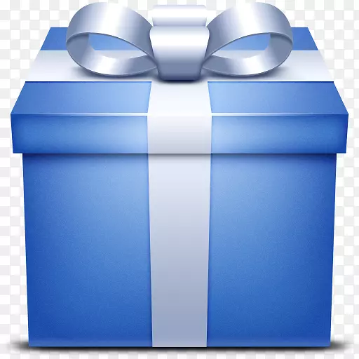 礼品蓝色装饰盒图标盒