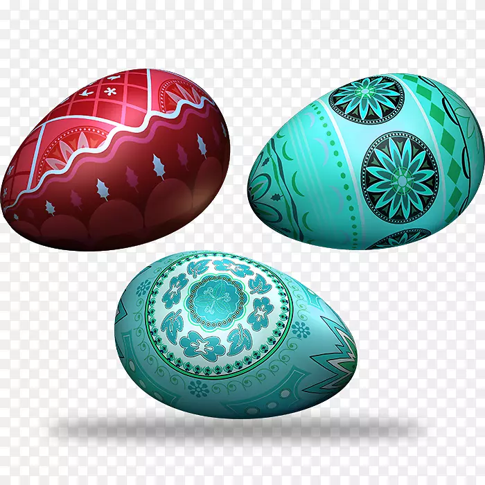 复活节彩蛋剪贴画-圣诞创意红蓝彩蛋